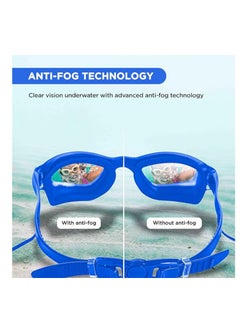 ENDLESS  EL1005 Stylish Swimming Goggle with Anti-Fog and UV Protection | Material : Silicon, PU | Attached Ear Buds and Adjustable Strap | Soft Silicone Gasket for Leak Proof | With Hard Case  - Image 5