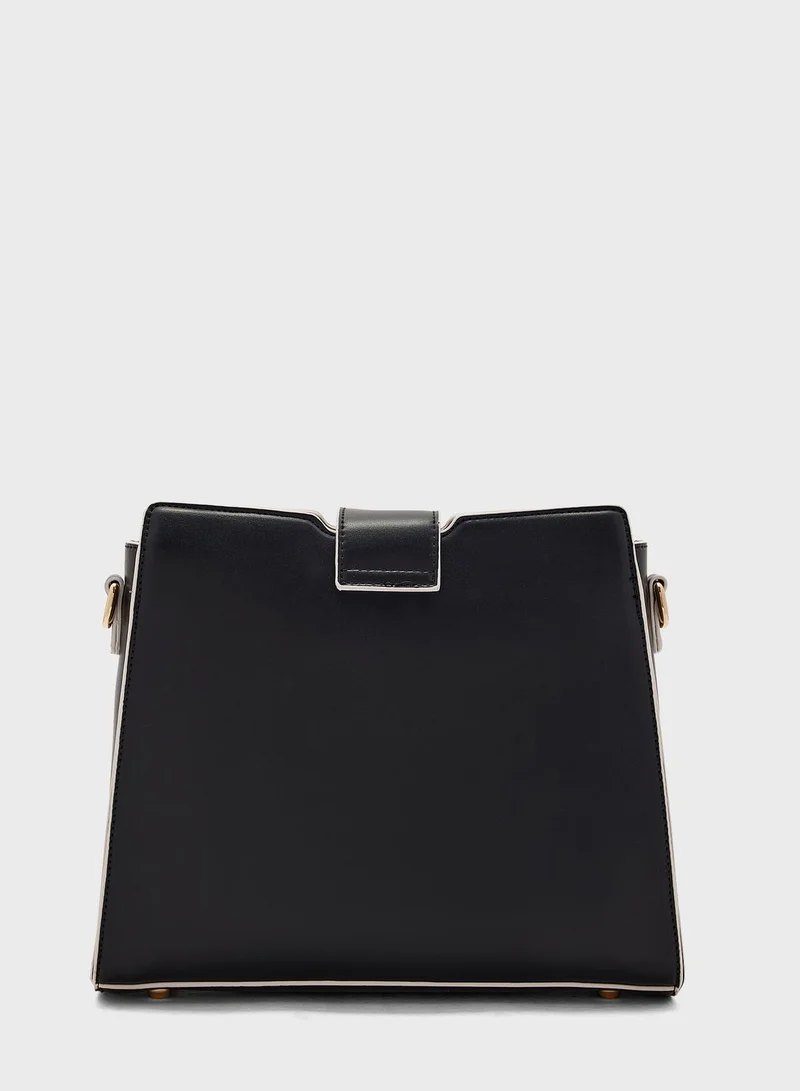 Khizana Mixed Strap And Buckle Crossbody Bag