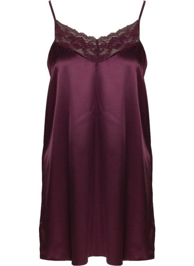 Magic Form 87430 V-Neck Strap Normal Fit Plain Claret Red Women's Nightgown  - Image 1