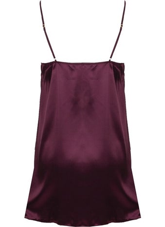 Magic Form 87430 V-Neck Strap Normal Fit Plain Claret Red Women's Nightgown  - Image 2