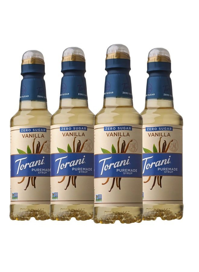 Torani شراب بيورميد، فانيليا، بدون سكر، بدون ألوان صناعية، نكهات أو مواد حافظة، كوشير، خالي من الجلوتين وغير معدّل وراثيًا، 375 مل، 12.7 أونصة سائلة (عبوة من 4) - Image 1