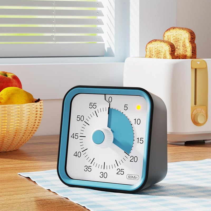 InfPokid Visual Timer with Pause Function for Kids and Adults, Productivity Timer for Study, Teaching, Kitchen Cooking, Office Meetings, Time Management for ADHD (Black) - Image 2