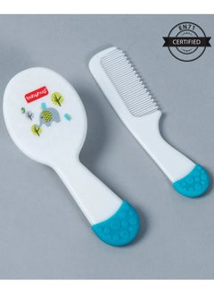 babyhug Babyhug Ergo Grip Hair Brush & Comb Set for Babies, BPA Free, Blue - 0M+ Grooming Essentials  - Image 1