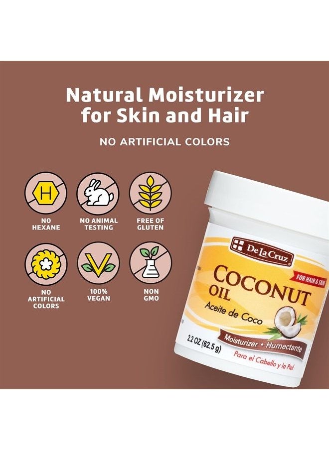 De La Cruz Coconut Oil - Expeller Pressed Coconut Oil for Skin and Hair - Natural Moisturizer for Skin and Hair - 2.2oz (2 Jars)  - Image 5