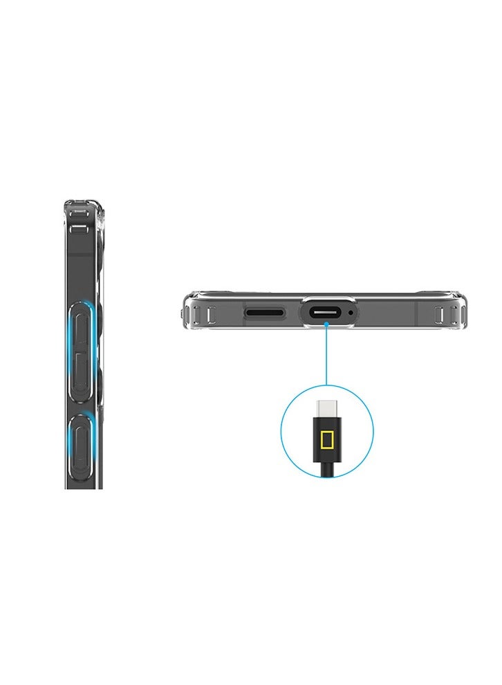 ناشيونال چيوغرافيك جراب ناشيونال جيوغرافيك V2 كريستال شفاف صلب لهاتف جالاكسي S25 بلس - غطاء خلفي شفاف مقاوم للصدمات مع شعار باللونين الأسود والأصفر - Image 3