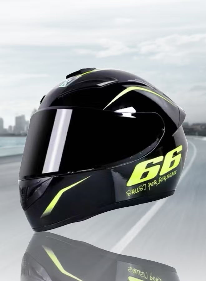 Helmet Motorcycle Full Face Helmet with Adjustable Visor,Air Vent Anti-Fog Lens ABS Shell,Rider Equipment Four Seasons Touring for Adults,Mountain & Road Bike Helmet - Image 3