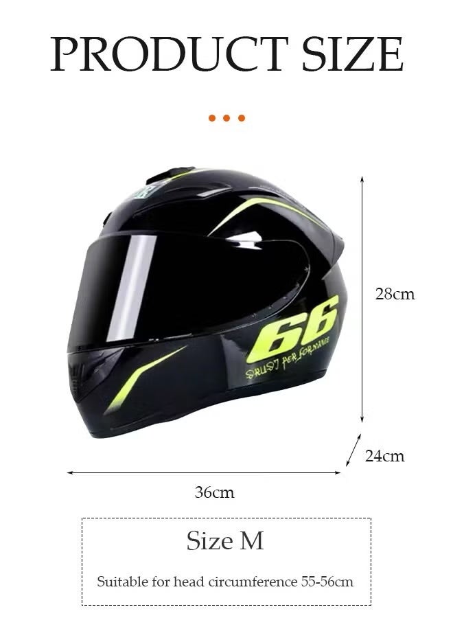 Helmet Motorcycle Full Face Helmet with Adjustable Visor,Air Vent Anti-Fog Lens ABS Shell,Rider Equipment Four Seasons Touring for Adults,Mountain & Road Bike Helmet - Image 4
