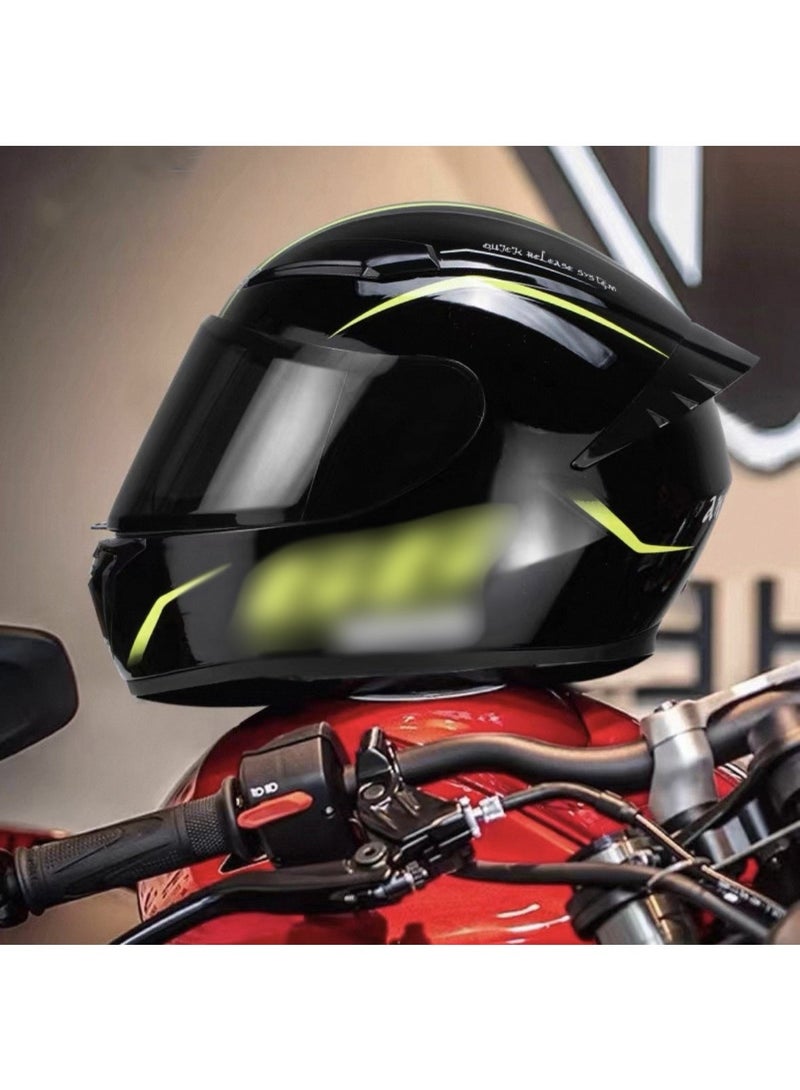 Helmet Motorcycle Full Face Helmet with Adjustable Visor,Air Vent Anti-Fog Lens ABS Shell,Rider Equipment Four Seasons Touring for Adults,Mountain & Road Bike Helmet - Image 2