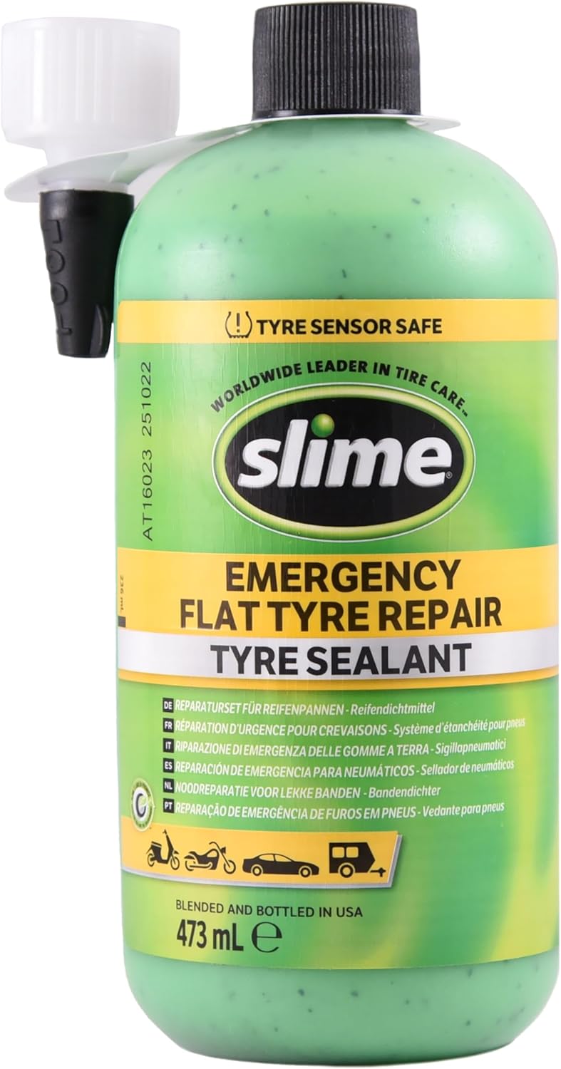 Slime 10125 Flat Tyre Puncture Repair Sealant, Smart Repair Kit Refill, suitable for cars, Non-toxic, eco-friendly, 473 mL (16oz) bottle - Image 1