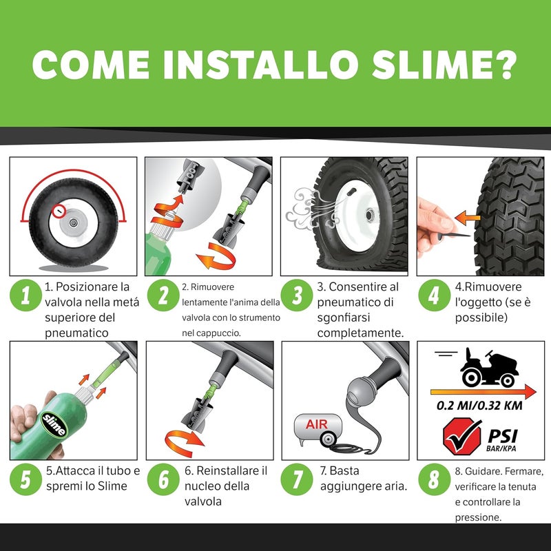 Slime 10125 Flat Tyre Puncture Repair Sealant, Smart Repair Kit Refill, suitable for cars, Non-toxic, eco-friendly, 473 mL (16oz) bottle - Image 5