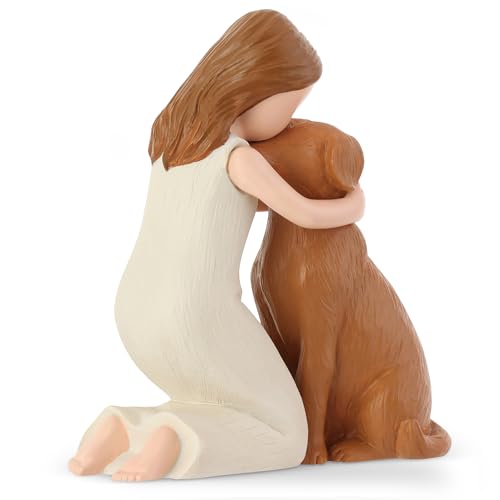 Hensonever Love My Dog Figurines Statues Dog Angel Friendship Remembrance Gifts Sculpted HandPainted Figures for Dog Lovers - Image 3