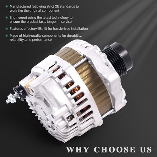 VORGENS 11231N Alternator-115A Fits for Chrysler 200/Cirrus/Sebring Dodge Avenger/Caliber Jeep Compass/Patriot, L4 2.0L/2.4L, 2007-2017#12V Clockwise, 6-Groove Clutch Pulley - Image 2