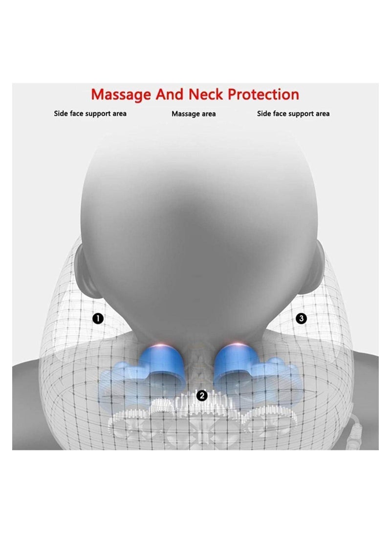 Rechargeable U Shaped Cervical Massage Pillow Neck Massager Vibration Neck Massage Pillow, Multifunctional Shoulder and Neck Electric Massager - Image 5