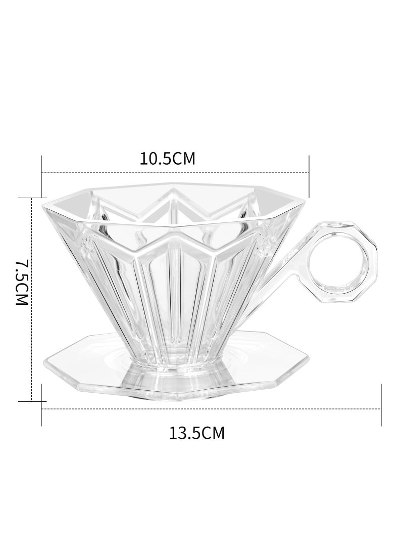 SYOSI Non-Paper Coffee Dripper,  1-2 Cups Plastic Coffee Filter Cup Manual Pour Over Coffee Filter Slow Drip Coffee Brewing Cup Sustainable Pour Over Brewer for Home, Cafe, Travel,Camping  - Image 5