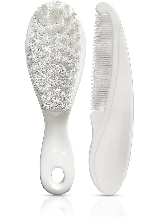 لوفلاب مجموعة فرشاة ومشط شعر الأطفال الأنيق من لوف لاب، منذ الولادة فما فوق (أبيض) - Image 1