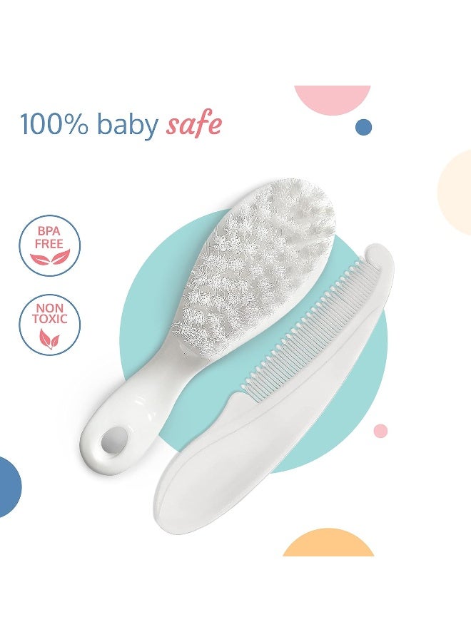 لوفلاب مجموعة فرشاة ومشط شعر الأطفال الأنيق من لوف لاب، منذ الولادة فما فوق (أبيض) - Image 3