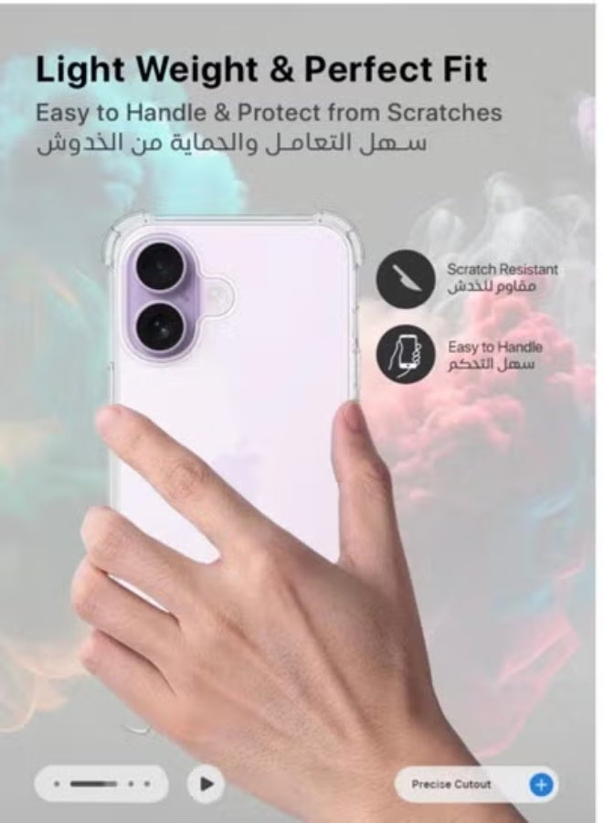 JAJEEK iPhone 17 Clear Case with Screen Protector & Camera Lens Guard | Anti-Yellowing Transparent Slim Shockproof Cover | Full-Body Protection Set for iPhone 17 (6.3-Inch) - Image 3