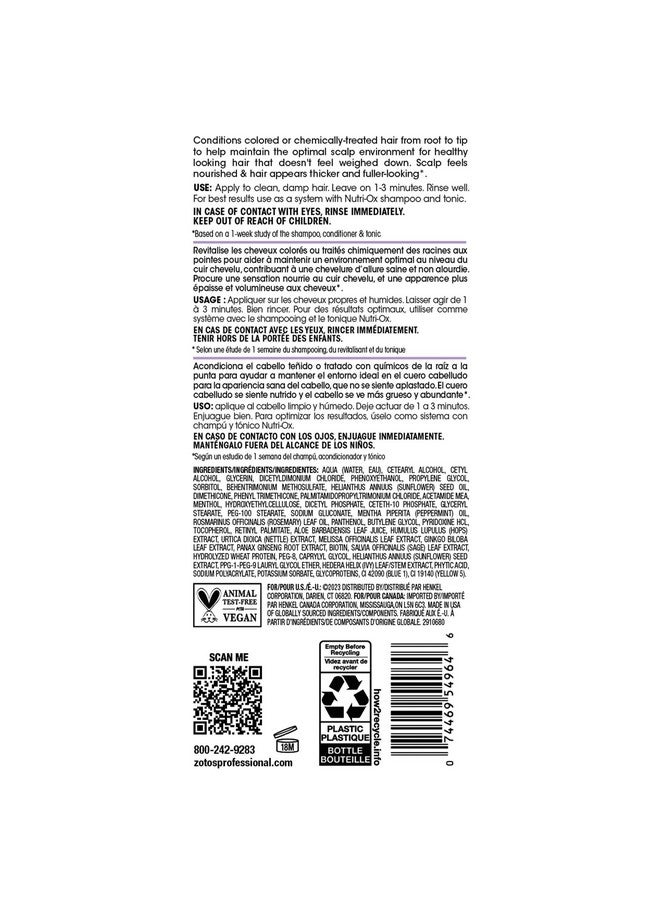 Nutri-Ox Fortifying Conditioner Chemicallytreated For Colored Thinning Hair Thicker Fullerlooking Hair Clinically & Dermatologically Tested Peppermint Colorsafe 15.2 Fl Oz - Image 5