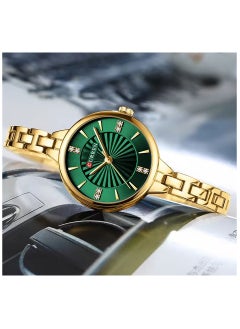 CURREN Stainless Steel Elegant Design Dual Tone Analog Quartz Wrist Watch with Date For Women 9097L Gold  - Image 3