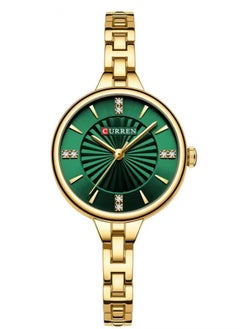 CURREN Stainless Steel Elegant Design Dual Tone Analog Quartz Wrist Watch with Date For Women 9097L Gold  - Image 1