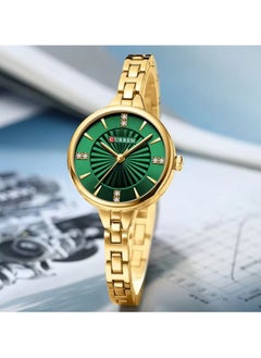 CURREN Stainless Steel Elegant Design Dual Tone Analog Quartz Wrist Watch with Date For Women 9097L Gold  - Image 4