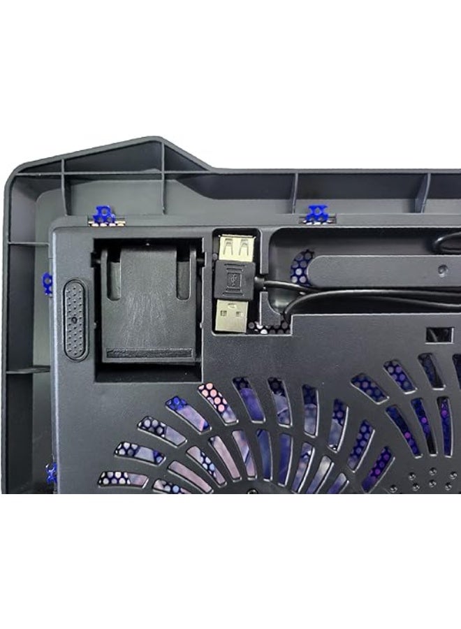 حامل ومبرد لابتوب - مروحة تبريد بإضاءة خلفية وتصميم قابل للطي - عملي ومريح للاستخدام اليومي والألعاب - Image 3