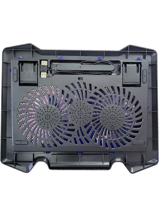 حامل ومبرد لابتوب - مروحة تبريد بإضاءة خلفية وتصميم قابل للطي - عملي ومريح للاستخدام اليومي والألعاب - Image 4