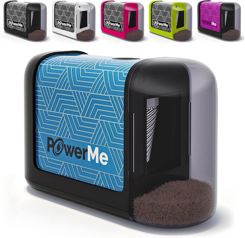PowerMe مبراة أقلام كهربائية تعمل بالبطارية للأطفال، المدرسة، المنزل، المكتب - لأقلام رقم 2 وأقلام ملونة - Image 1
