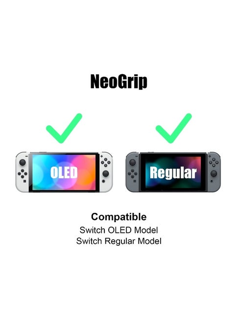 Grip Case Compatible with Nintendo Switch OLED Model, Comfortable & Ergonomic Grip Switch Accessories, with Replaceable Grips, with 5 Game Slots, for Nintendo Switch OLED