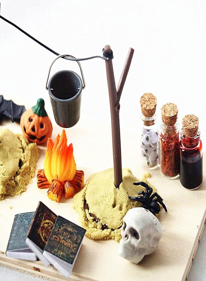 EatingBiting 1:12 Scale 1/12 mini Furniture minihouse 22Pcs Halloween Horror Decoration Set Miniature Home Furniture Miniature Tower Wooden mini House - Image 3
