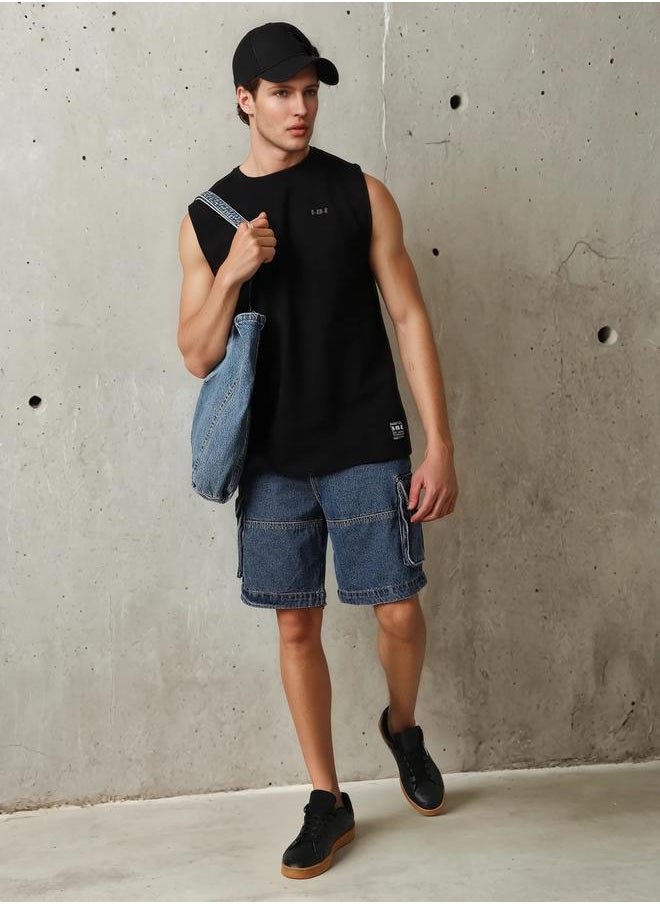 Hubberholme Men Solid Sleeveless T-shirt  - Image 5