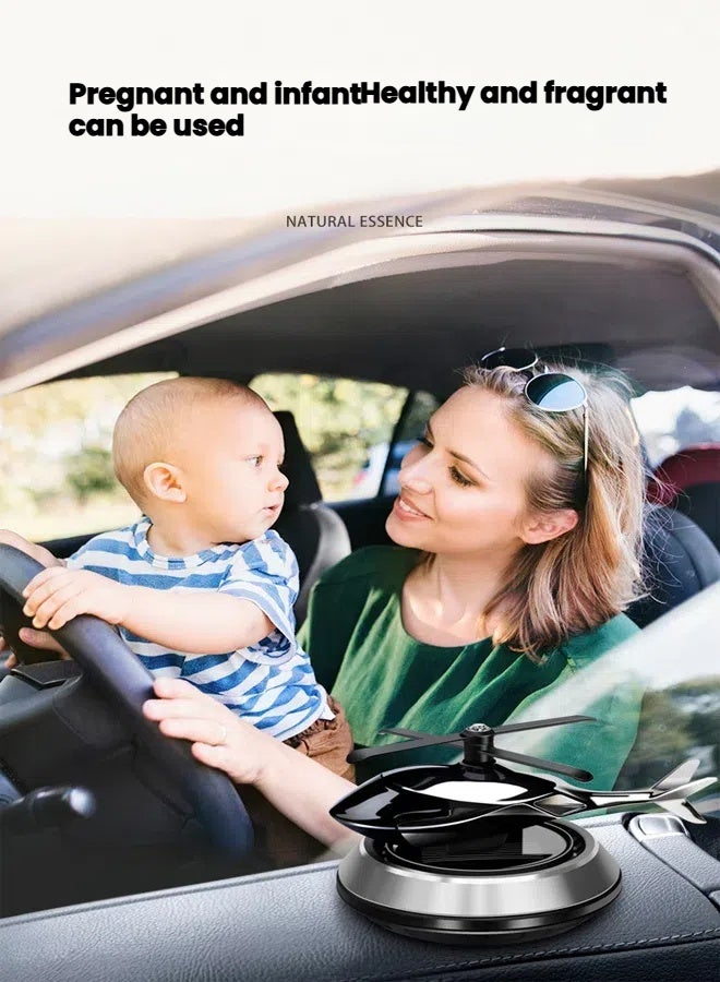 general Airplane Shape Solar Car Air Freshener Solar Powered Auto Rotation Baby and Mom Safe Natural Fragrance - Image 3