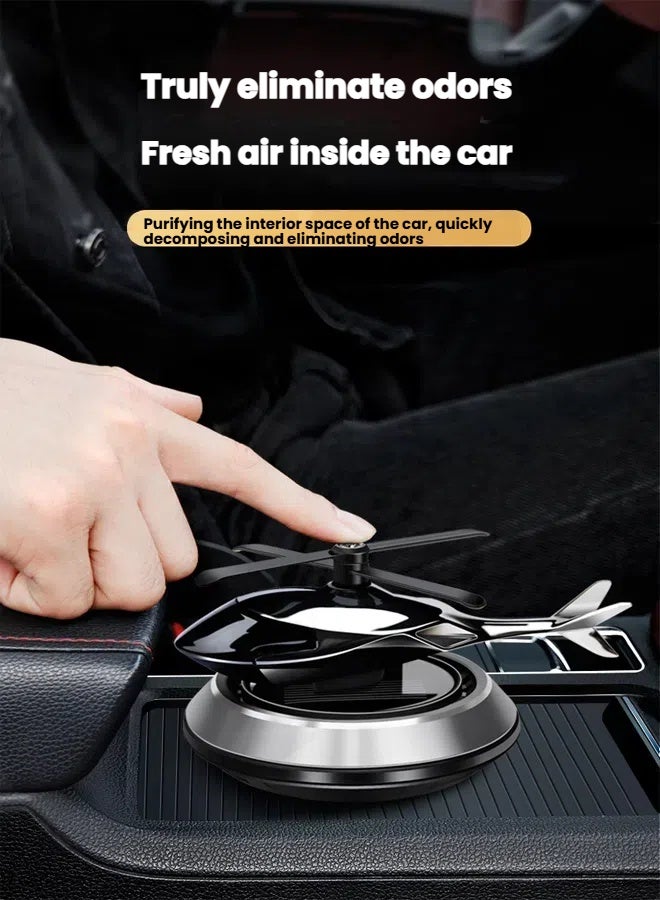 general Airplane Shape Solar Car Air Freshener Solar Powered Auto Rotation Baby and Mom Safe Natural Fragrance - Image 4