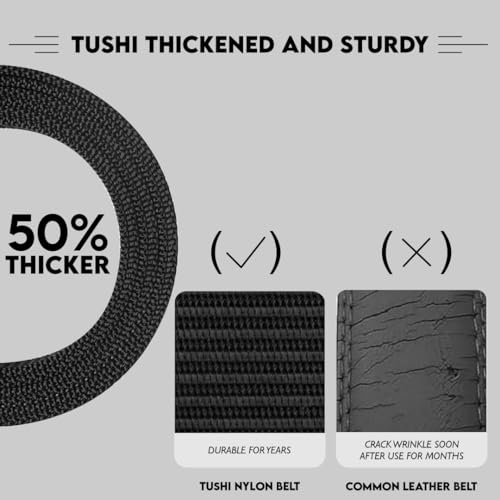 TUSHI Ratchet Golf Casual Belt for Men, Nylon Web Quick ReleaseTactical Work Belt with Automatic Slide Buckle, Adjustable Trim to Fit, Hiking Rigger Military Work - Image 5