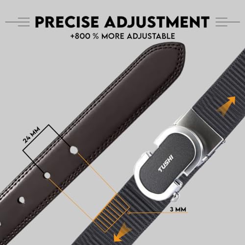 TUSHI Ratchet Golf Casual Belt for Men, Nylon Web Quick ReleaseTactical Work Belt with Automatic Slide Buckle, Adjustable Trim to Fit, Hiking Rigger Military Work - Image 4
