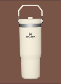 STANLEY IceFlow Stainless Steel Tumbler with Straw - Vacuum Insulated Water Bottle for Home, Office or Car - Reusable Cup with Leak-Resistant Flip Straw, Keeps Drinks Cold for 12 Hours or Iced for 2 Days, 30 oz Cream