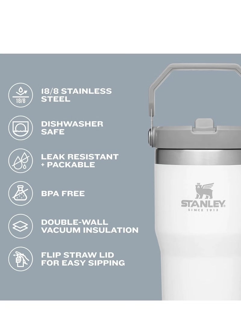 Stanley - STANLEY IceFlow Stainless Steel Tumbler with Straw - Vacuum Insulated Water Bottle for Home, Office or Car - Reusable Cup with Leak-Resistant Flip Straw, Keeps Drinks Cold for 12 Hours or Iced for 2 Days, 30 oz Cream - Image 1
