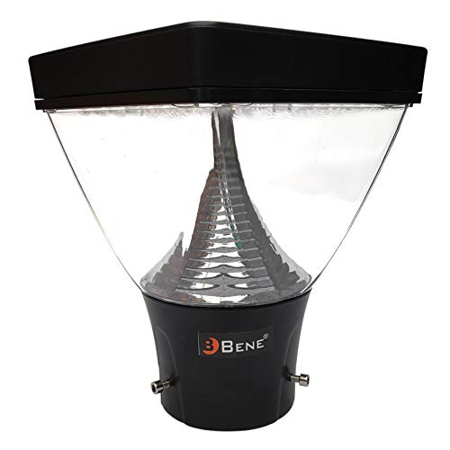 BENE Luna Garden Light, Plain Glass Fitted with Warm White 20W LED, Multipurpose Waterproof Main Gate Lamp for Garden, Terrace, Yard, Patio and Fence, Black, 18cm, Pack of 2 - Image 4