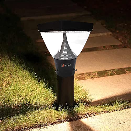 BENE Luna Garden Light, Plain Glass Fitted with Warm White 20W LED, Multipurpose Waterproof Main Gate Lamp for Garden, Terrace, Yard, Patio and Fence, Black, 18cm, Pack of 2 - Image 3