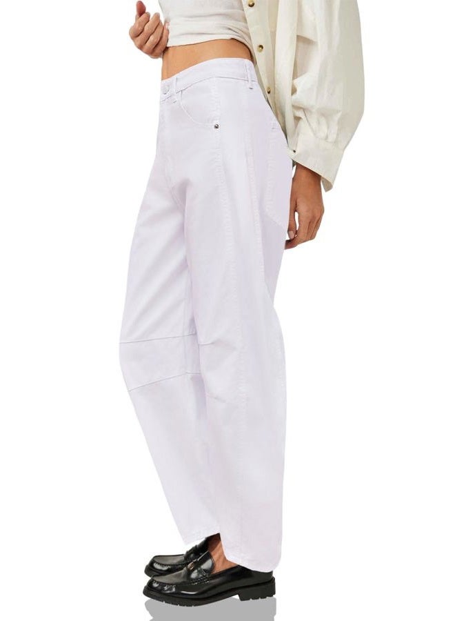 PLNOTME Women's Baggy Boyfriend Jeans Vintage Wide Leg Mid Rise Barrel Denim Ankle Pants - Image 4