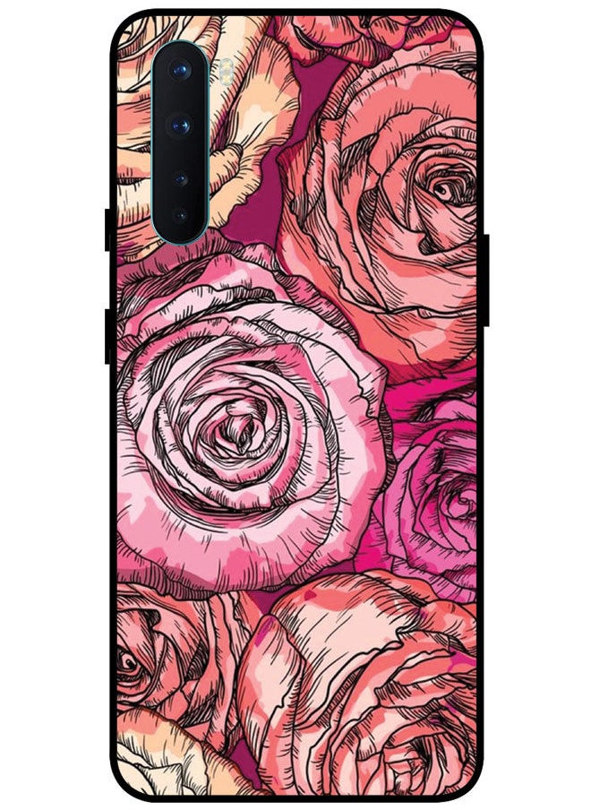 EYE CATCH - Protective Case Cover For OnePlus Nord Smart Series Printed Protective Case Cover for OnePlus Nord Pink Rose - Image 1