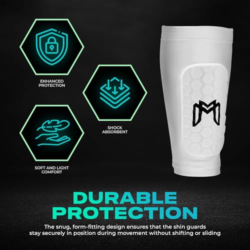 MediCaptain Mini Shin Guards Soccer – Built in Mini Shin Pad Sleeves for Men, Women, Teens – Small Shin Guards - Lightweight, Breathable, Shin Defender Leg Protection (White, Maxi (5.5 x 2.8 in)) - Image 4