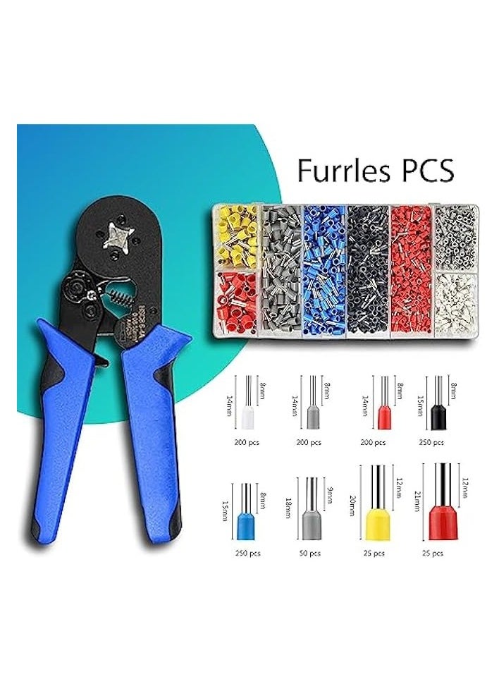 PROMASS Crimping Tool Kit - Crimper Plier with 1200 pcs Wire Ferrules and Wire Terminal (0.08-10mm²)  - Image 2
