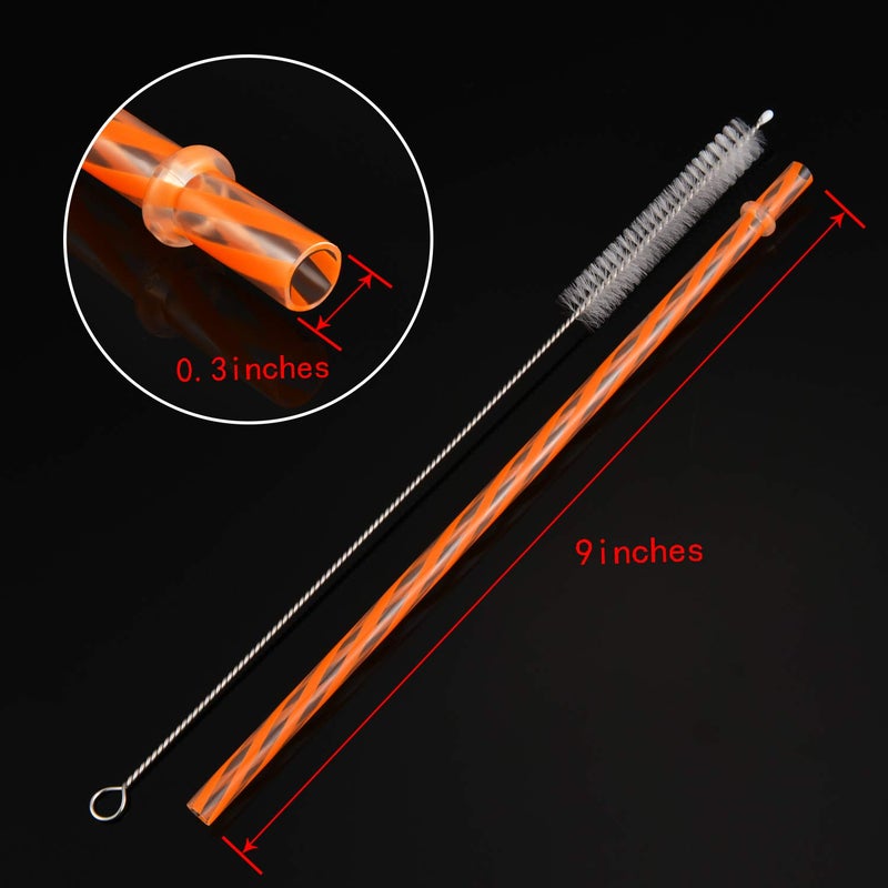 Jovitec 60 Pieces Halloween Straws Plastic Reusable Straw with Straw Cleaning Brush for Halloween Party Family Supply  9 Inches (Halloween Color) - Image 5