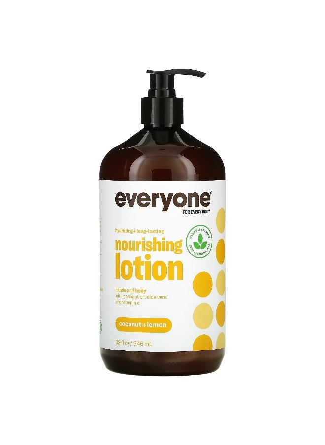 Everyone Everyone, Nourishing Lotion, Coconut + Lemon, 32 fl oz (946 ml)  - Image 1