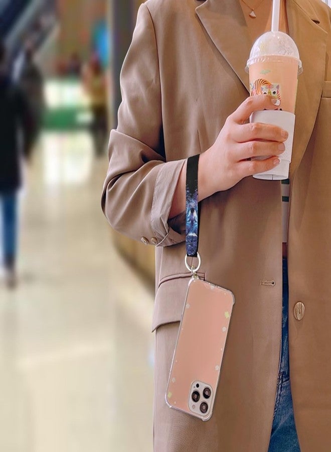 Babrukda Wolf Tree Sky Print Cell Phone Charms Wristlet Keychain with Metal Clasp Soft Hand Wrist Lanyard Keychain for Men Women for Car Cell Mobile Phone Purse Bag - Image 4