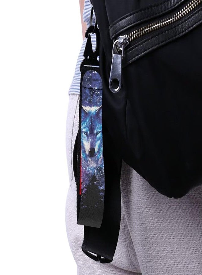 Babrukda Wolf Tree Sky Print Cell Phone Charms Wristlet Keychain with Metal Clasp Soft Hand Wrist Lanyard Keychain for Men Women for Car Cell Mobile Phone Purse Bag - Image 5