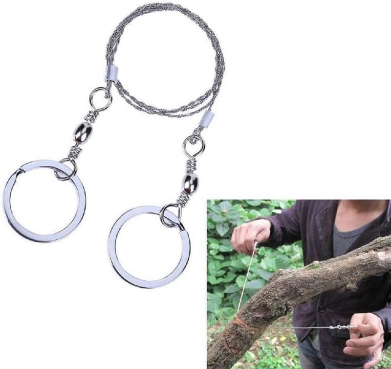 Lyka Distribution 3 Pack Wire Saw Survival I Stainless Steel Pocket Chainsaw Backpacking Gear I 22 Inch Light Weight Cable Cutting String I Emergency Camping Chainsaw Rope Kit for Cutting Trees & Wood - Image 3