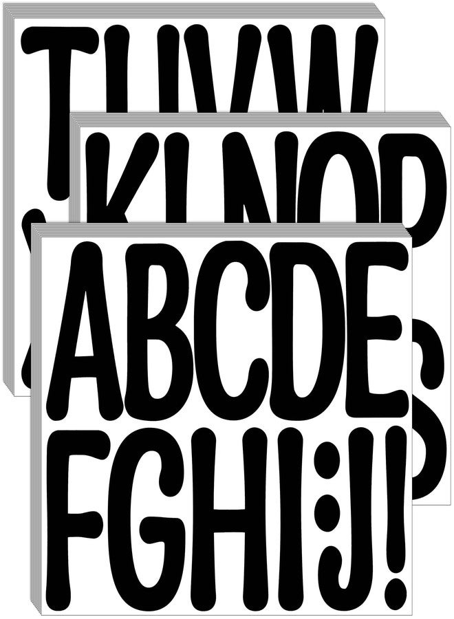 Bemeol 30 Sheets Large Letter Stickers 4 Inch Alphabet Letter Stickers Self Adhesive Stickers Letters for Bulletin Boards Classroom Home Decor(Black) - Image 1