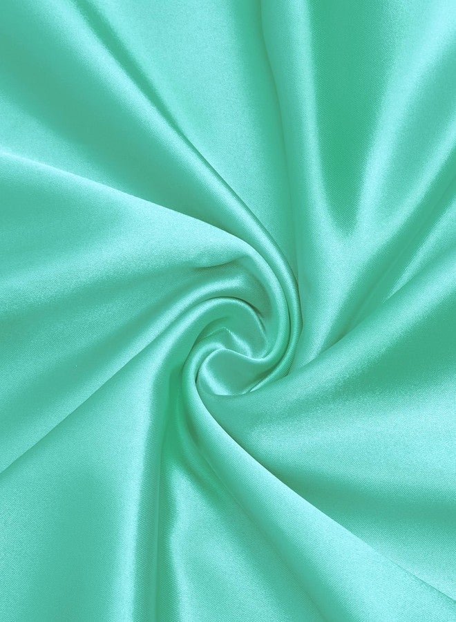 VACVELT Charmeuse Satin Fabric by The Yard, 60 Inch Wide Aqua Satin Fabric Shiny & Soft Cloth Fabric, Silky Satin Fabric for Bridal Dress, Wedding Decorations, Crafts, Sewing, Draping (3 Yards) - Image 1
